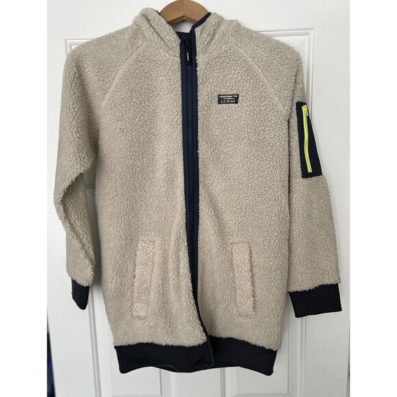 L.L.Bean Kids' High Pile Fleece Coat in Soapstone Size Large
